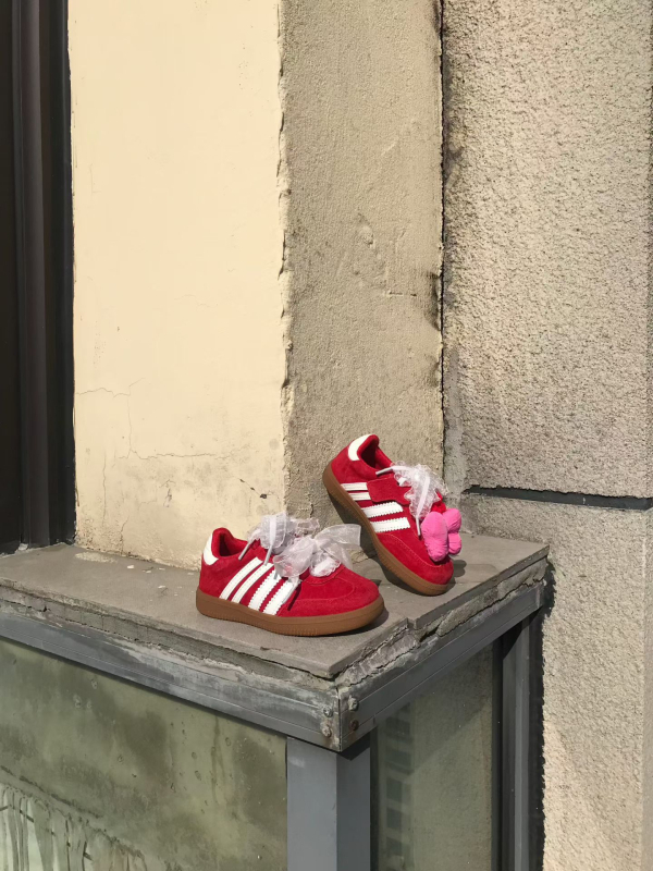 Tenisice s mašnicom i čipkom za djevojčice, AB verzija, slatke boje, casual, niski kroj, Velcro, proljeće 2026
