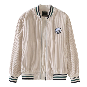 G065 Jesenska nova muška baseball jakna od corduroy pamuka s debelim prugama, ležerni stil