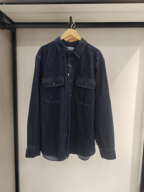 Uniszex lazán szabott denim ing, mosott hatású, mindennapi, hosszú ujjú, 2026 tavasz stílus 484245