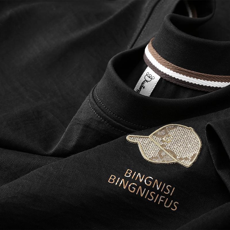 Europski stil, lagani luksuz, tanka ice-silk tkanina s nalikom lanu, muška majica s kratkim rukavima, ljeto 2026, casual prozračna, okrugli izrez