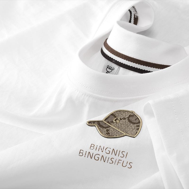 Europski stil, lagani luksuz, tanka ice-silk tkanina s nalikom lanu, muška majica s kratkim rukavima, ljeto 2026, casual prozračna, okrugli izrez