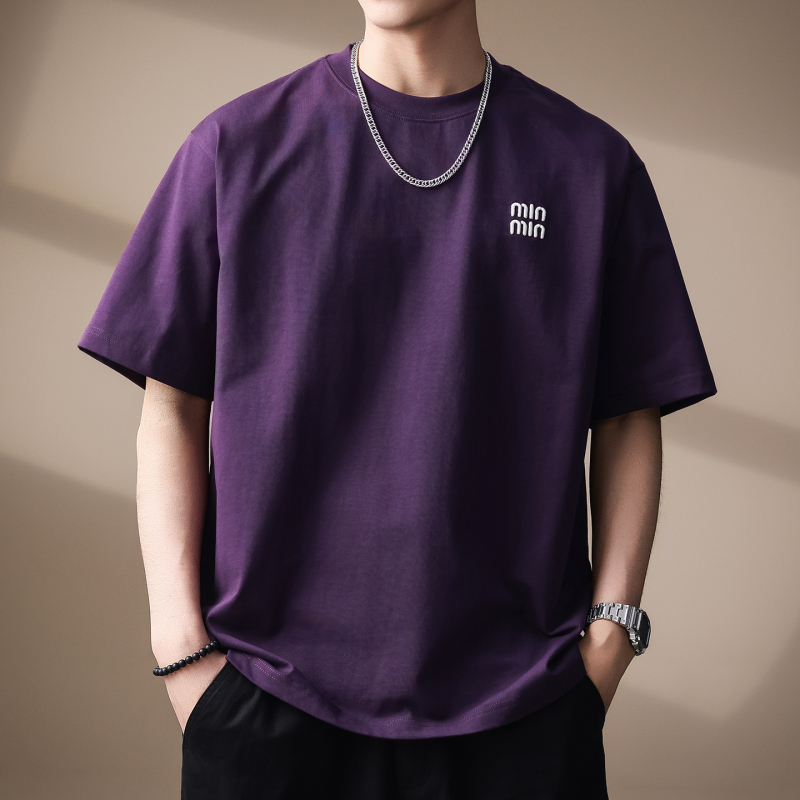 Muška pamučna majica, 300 g težine, američki retro stil, ljeto, kratkih rukava, široki kroj, streetwear, Dopamine top