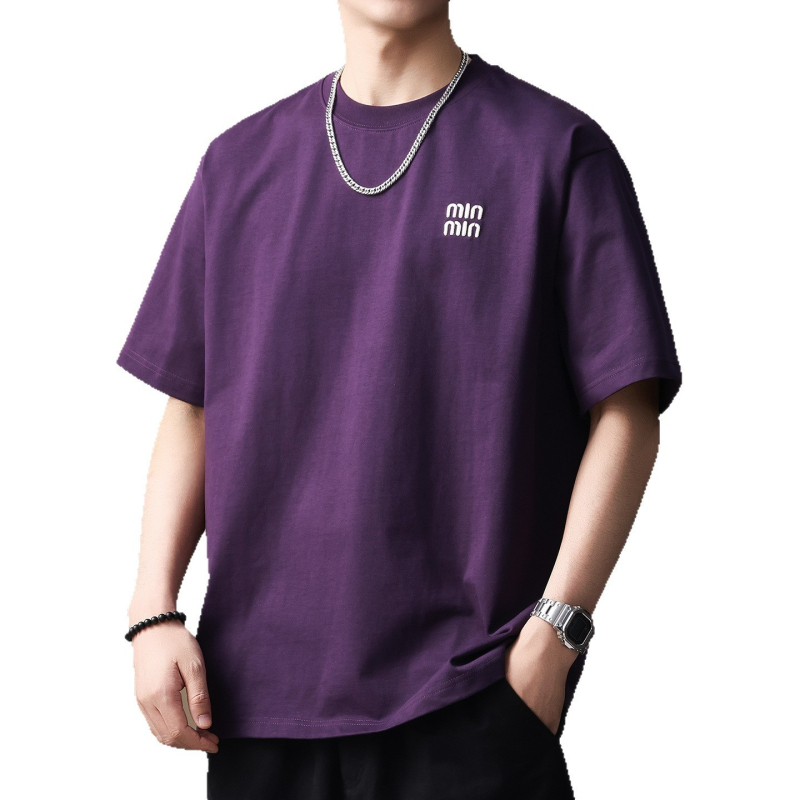 Muška pamučna majica, 300 g težine, američki retro stil, ljeto, kratkih rukava, široki kroj, streetwear, Dopamine top
