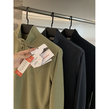 Olasz stílusú könnyű fleece felső, uniszex kockás mintával, hőszigetelő, fél zip, hosszú ujjú, álló gallér