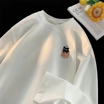 Muški T-shirt s dugim rukavima – proljeće i jesen, moderan streetwear, jednostavan print, osnovni gornji dio