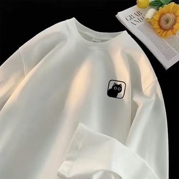 Muški T-shirt s dugim rukavima – proljeće i jesen, moderan streetwear, jednostavan print, osnovni gornji dio