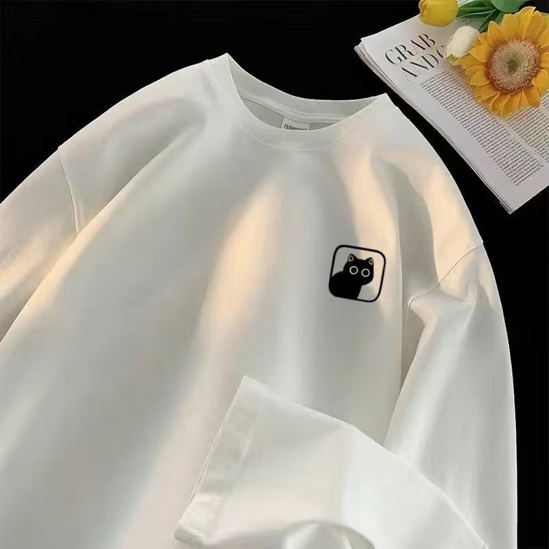 Muški T-shirt s dugim rukavima – proljeće i jesen, moderan streetwear, jednostavan print, osnovni gornji dio