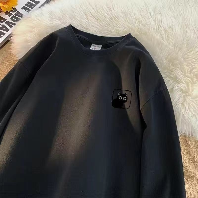Muški T-shirt s dugim rukavima – proljeće i jesen, moderan streetwear, jednostavan print, osnovni gornji dio