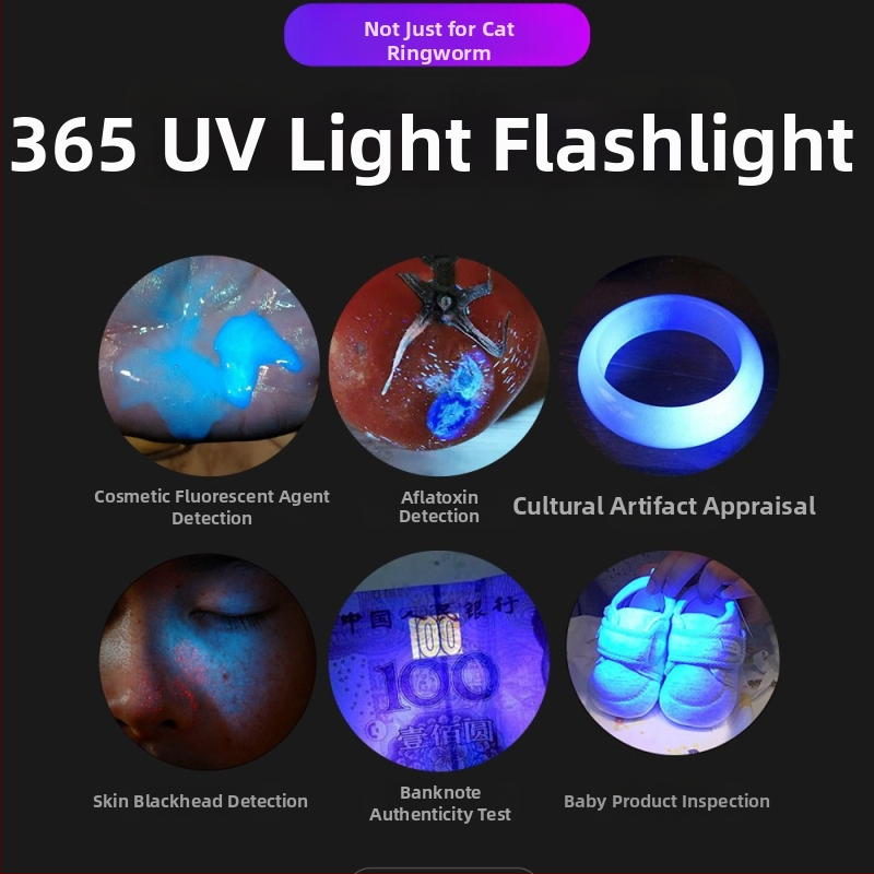 UV365 Wood lampa s fialovým svetlom – kompaktná ručná lampa na kontrolu bankoviek a fluorescenciu