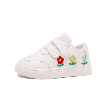 Klasične bijele tenisice za učenike, unisex, korejski casual stil za trčanje, s izvezenom jagodom i suncokretom