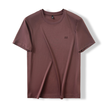 100s Pima pamuk T-shirt kratkih rukava, vrhunske kvalitete, ljeto, jednobojna boja, okrugli vrat, s vezenim uzorkom, udoban kroj, za muškarce