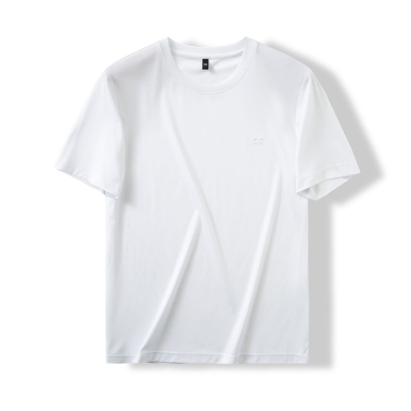 100s Pima pamuk T-shirt kratkih rukava, vrhunske kvalitete, ljeto, jednobojna boja, okrugli vrat, s vezenim uzorkom, udoban kroj, za muškarce