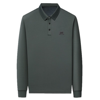 Férfi hosszú ujjú téli polo ing, mulberry selyem keverék, üzleti-szabadidő stílus, lehajtható gallér, fleece bélés, karcsú szabás.
