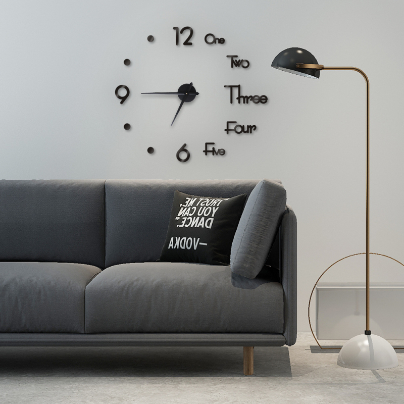 Ceas de perete DIY în stil european minimalist – fără găuri, autocolant de perete, silențios, pentru living, birou sau dormitor