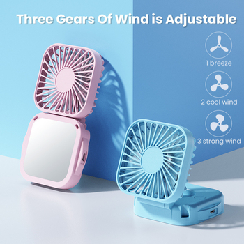 Mini sklopivi ventilator za vrat, prijenosni ručni USB punjivi, za vanjsku upotrebu — poklon za stol