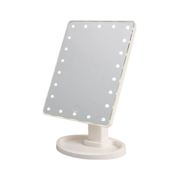 LED stolno ogledalo za šminkanje sa skladištem, 16/22 LED lampi, 360° rotacija, dodirni senzor