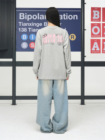 BLPDLAR graffiti slova majica s dugim rukavima, offset otisak, 100% pamuk, opušten kroj, okrugli izrez, unisex, američki streetwear