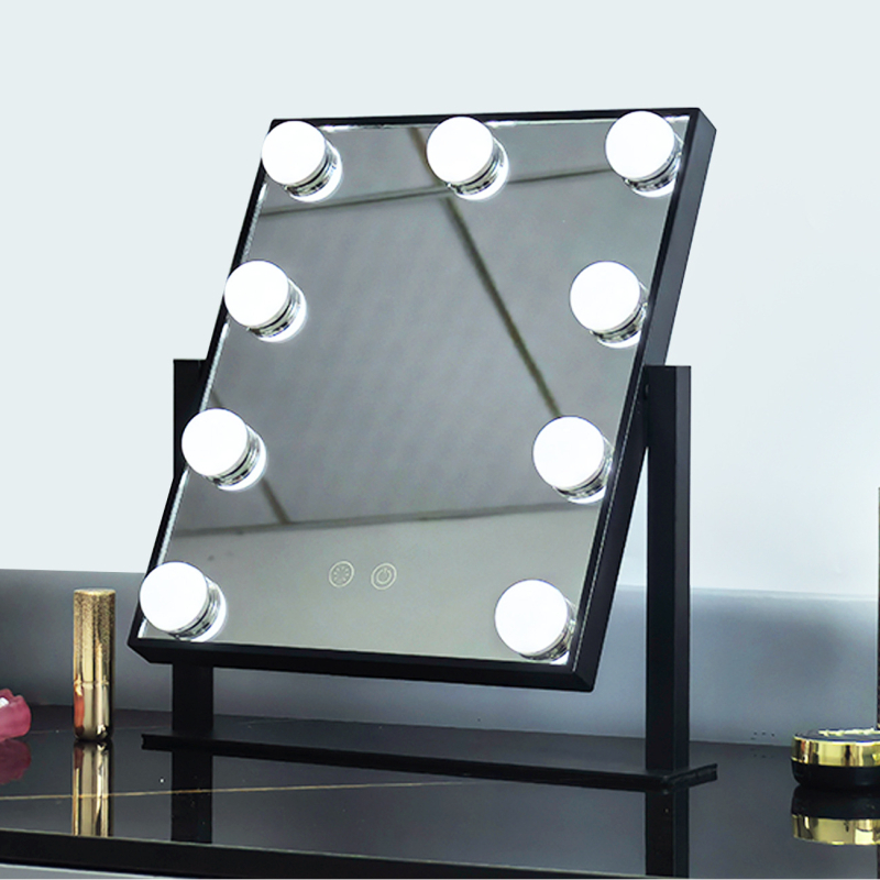 Hollywood LED ogledalo za šminkanje, stolno ogledalo s 9 LED lampicama, euro-američki stil