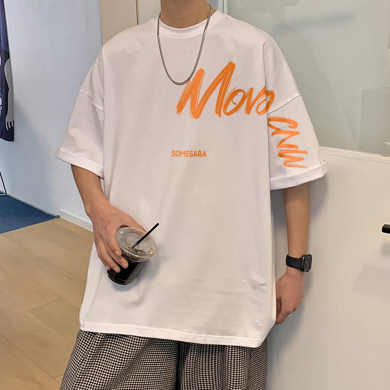 Muški ljetni T-shirt s opuštenim krojem, kratki rukavi, plus veličina, američki street stil, modna marka, svestrani T-shirt.