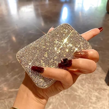 Gyémántdíszes mini sminktükör, hordozható, összehajtható asztali sminktükör otthonra vagy kollégiumba