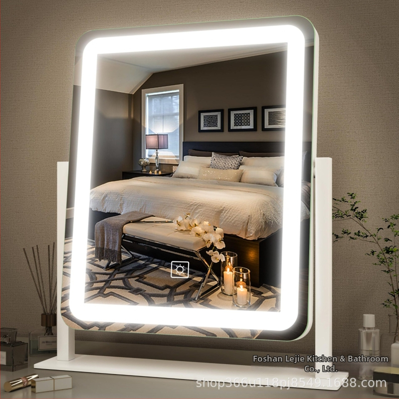 LED smink tükör világítással, asztali nagy sminktükör, Hollywood-stílusú
