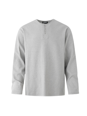 Muška majica s dugim rukavima, Henley ovratnik, waffle uzorak, korejski stil, estetika starog novca, uski jesenski kroj