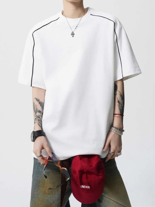 Muški Sorona rashladni Raglan T‑shirt kratkih rukava, ljeto, teški i čvrsti materijal Ice Silk, high-street stil
