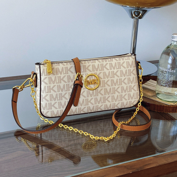 Geantă de damă din PU, crossbody cu lanț, mică, pătrată, imprimeu retro, versatilă pentru uz zilnic.