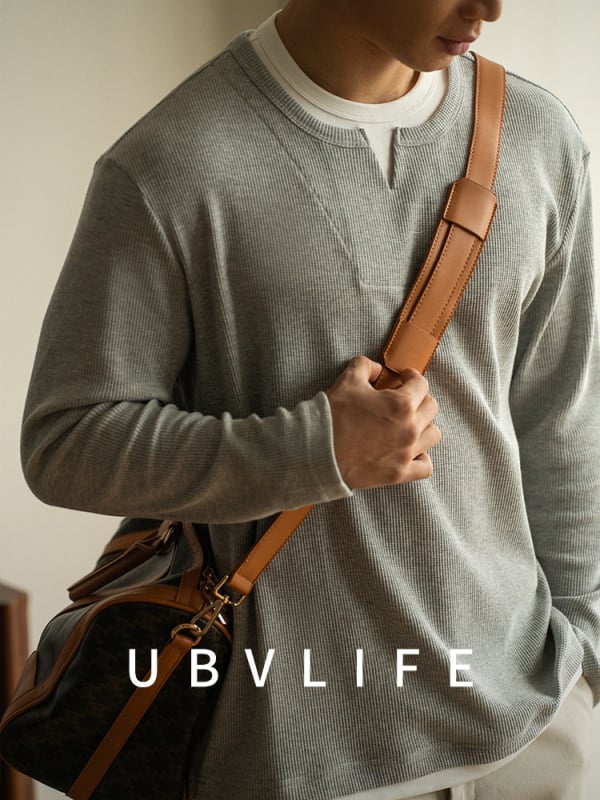Drop-Shoulder waffle-knit slobodan cropped lažni dvodijelni sweatshirt za muškarce, proljeće 2025