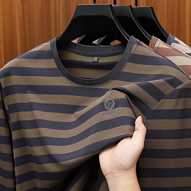 Unisex polo majica s prugama, dugi rukavi, klasičan okrugli vrat, uski kroj.