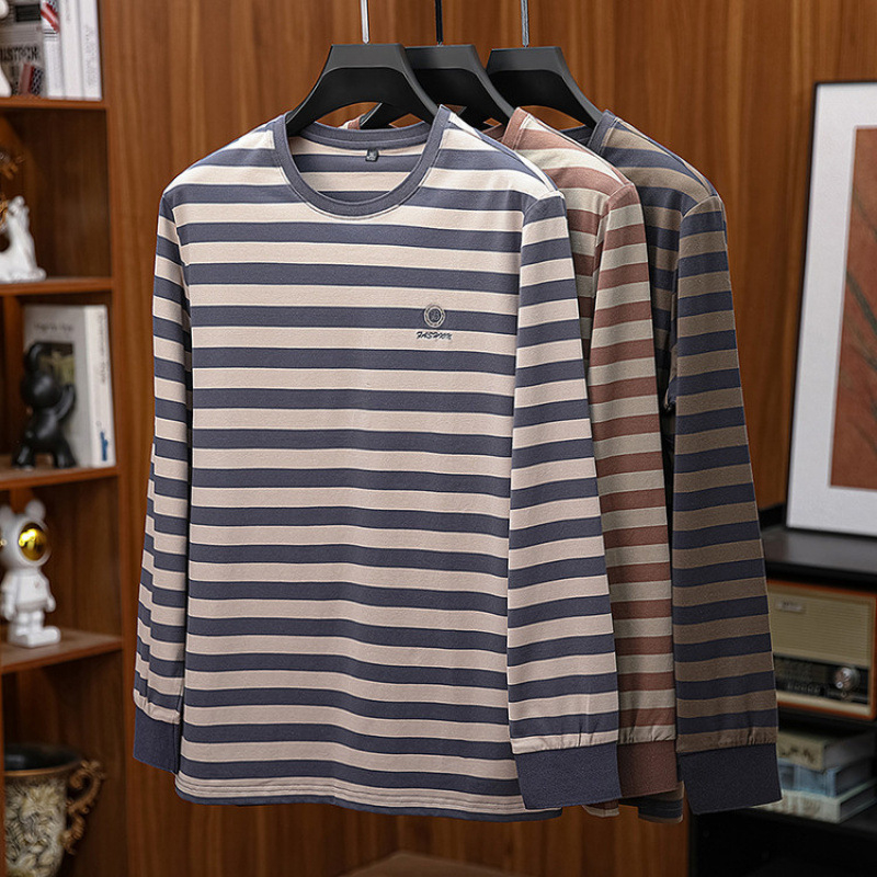 Unisex polo majica s prugama, dugi rukavi, klasičan okrugli vrat, uski kroj.