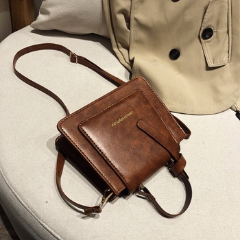 Ženska torbica za jesen-zimu u retro chic stilu, HK stil, teksturirana, mala kvadratna crossbody torbica