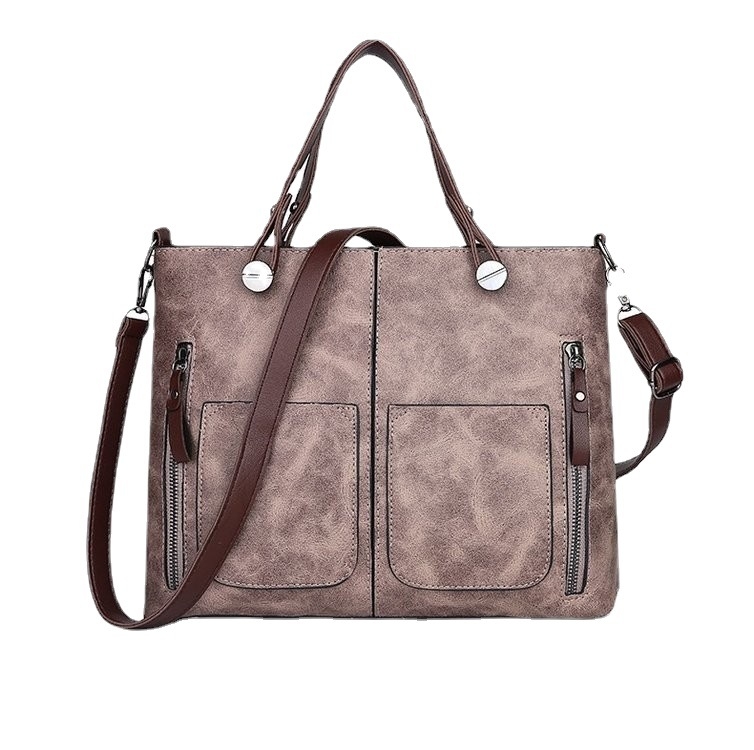 Ženska torba od PU kože s dvostrukim džepom, crossbody, retro stil, jesen-zima 2024