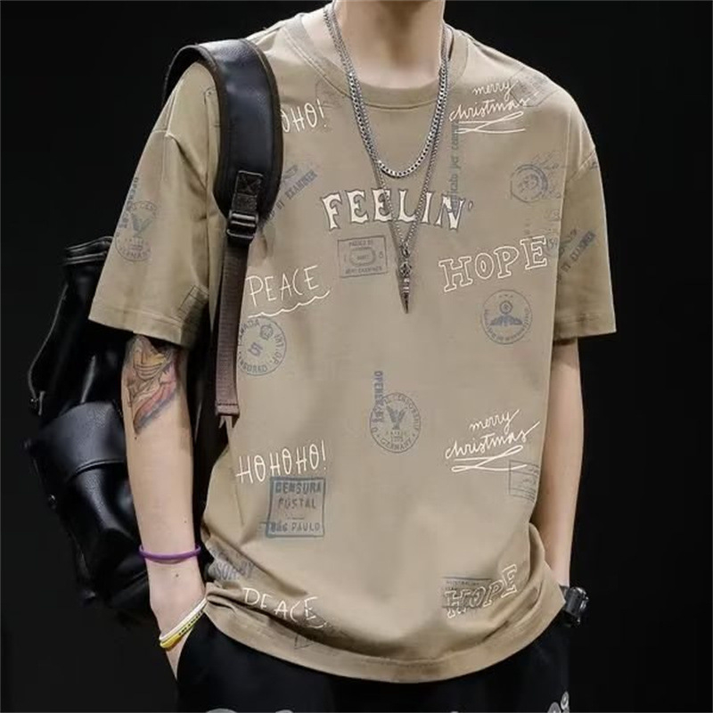 Muška ljetna majica s kratkim rukavima od Ice Silk, opuštenog kroja, moderni streetwear stil