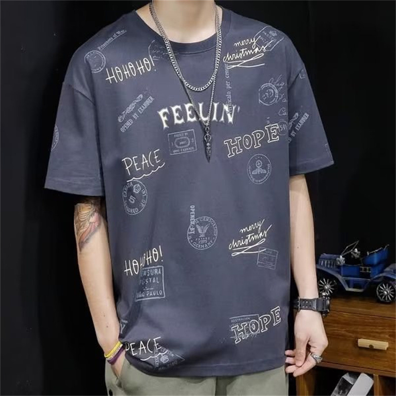 Muška ljetna majica s kratkim rukavima od Ice Silk, opuštenog kroja, moderni streetwear stil
