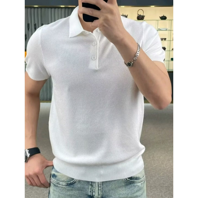 Muška polo majica od Ice Silk, kratkog rukava, ljetni komad, uska kroj, crna, velika veličina