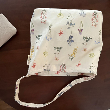 Su Xi platnena torba – bež pozadina s otiskom grančastih cvjetova, pamuk torba za rame s crossbody dizajnom za učenice