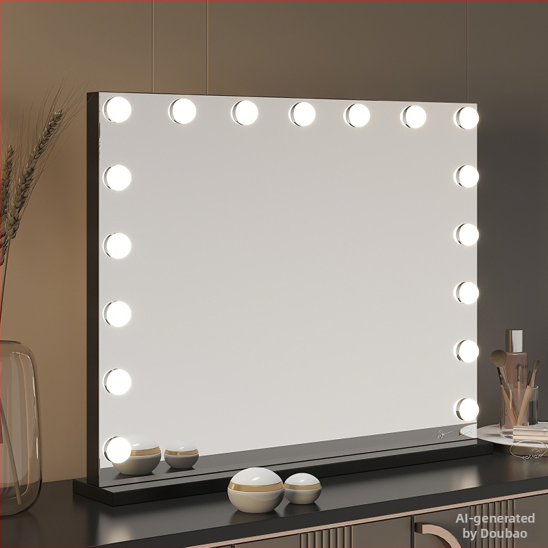 LED sminktükör világítással, kétoldalú asztali sminktükör fotóstúdióhoz, méretek 60×80 cm vagy 80×100 cm, három tónusú világítás