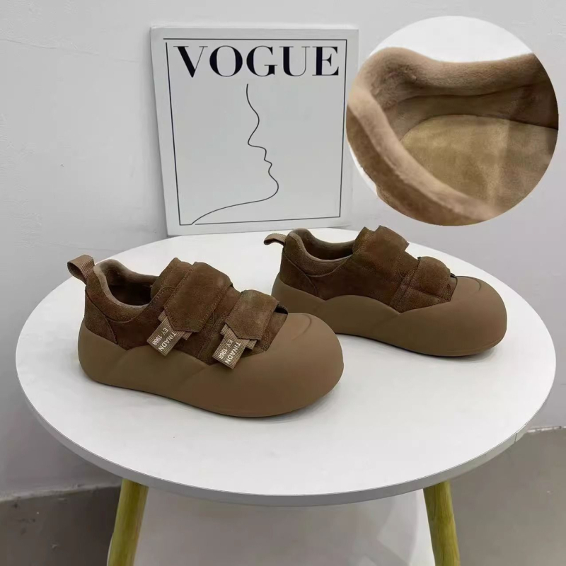 Dječje tenisice s Velcro kopčom i leopard printom, motiv lutkine glave, s flis iznutra, 2025 jesen-zima