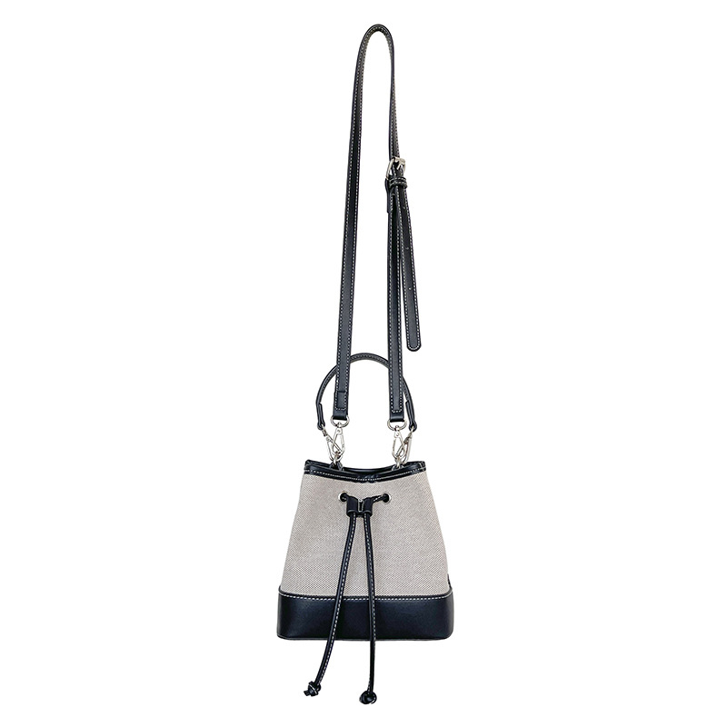 Kanvas torba u stilu Koreje s vrpcom, plisiran dizajn, mala crossbody torbica za žene