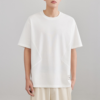 Férfi gyorsan száradó T‑shirt jég-selyem pamut patchwork rövid ujjú, nyár 2026