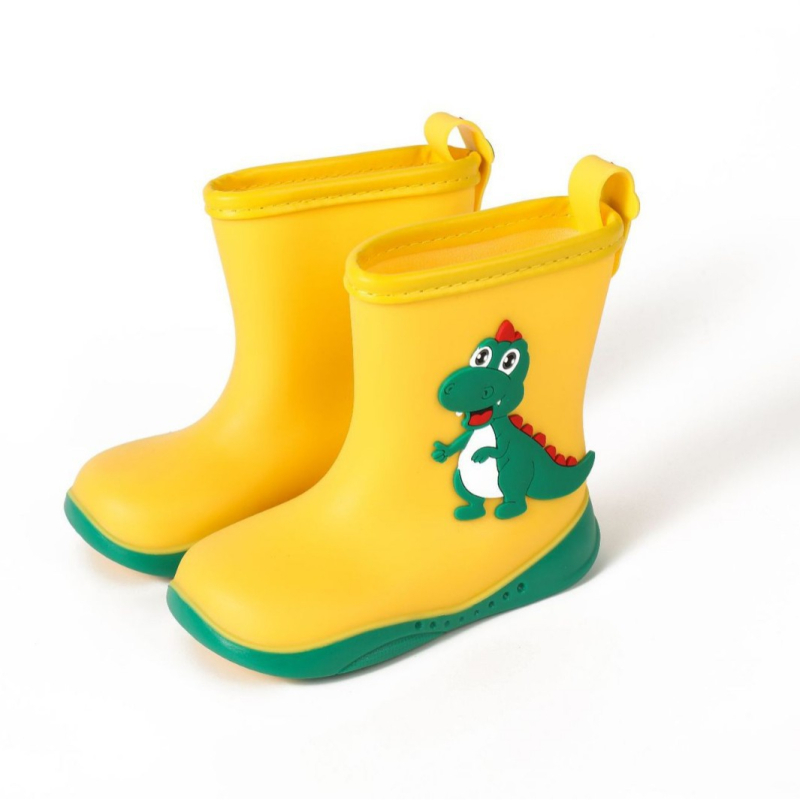 Dječje kišne čizme visokog kroja, s dinosaurusom motivom, vodootporne, s elastičnom manžetom, unisex, za djecu od malih do starije djece