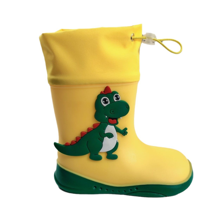 Dječje kišne čizme visokog kroja, s dinosaurusom motivom, vodootporne, s elastičnom manžetom, unisex, za djecu od malih do starije djece