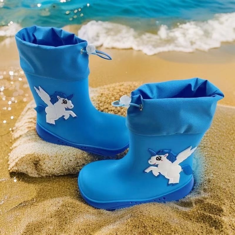 Dječje kišne čizme visokog kroja, s dinosaurusom motivom, vodootporne, s elastičnom manžetom, unisex, za djecu od malih do starije djece