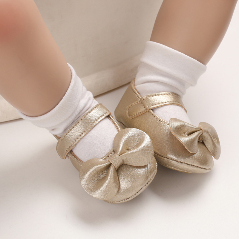 12–36 hónapos kislányoknak cipő, masni, hercegnő stílus, Velcro-zárás, csúszásmentes talp, zárt orr