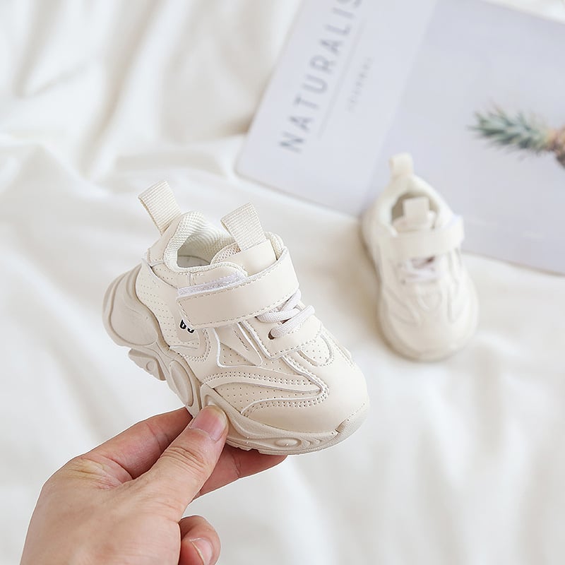 Unisex dječje tenisice s flis podstavom i Velcro kopčanjem, za jesen-zimu, 12-36 mjeseci, bijele