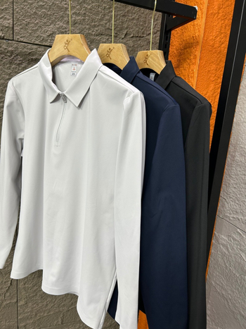 Muški polo s dugim rukavima, fleece podstava za zimu, vanjski funkcionalni stil