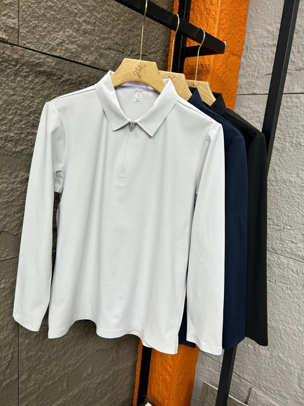 Muški polo s dugim rukavima, fleece podstava za zimu, vanjski funkcionalni stil