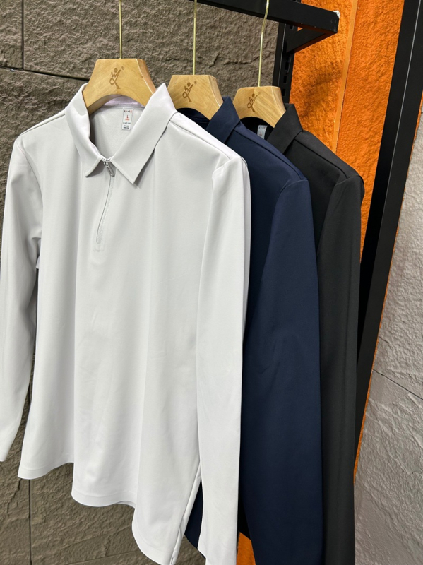 Muški polo s dugim rukavima, fleece podstava za zimu, vanjski funkcionalni stil