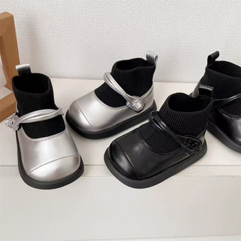 Dječje pletene čizme za jesen i zimu, čizme s Velcro zatvaračem, udobne kratke čizme u stilu princeze
